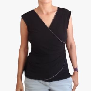 Max Edition Asymetric Sleeveless Black Blouse Size Medium